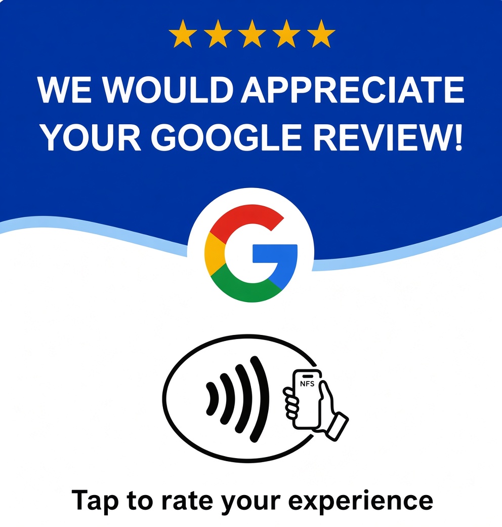 Blue NFC Store NFC Google review card